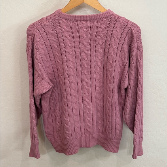 New! Eddie Bauer Dusty Rose Cable Crewneck Sweater, NWOT - Picture 3 of 3